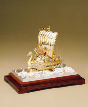 武比古 純銀製置物　宝船